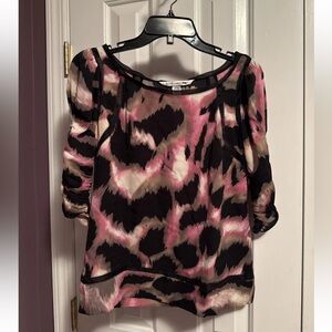 Diane Von Furstenberg Pink and Black Blouse